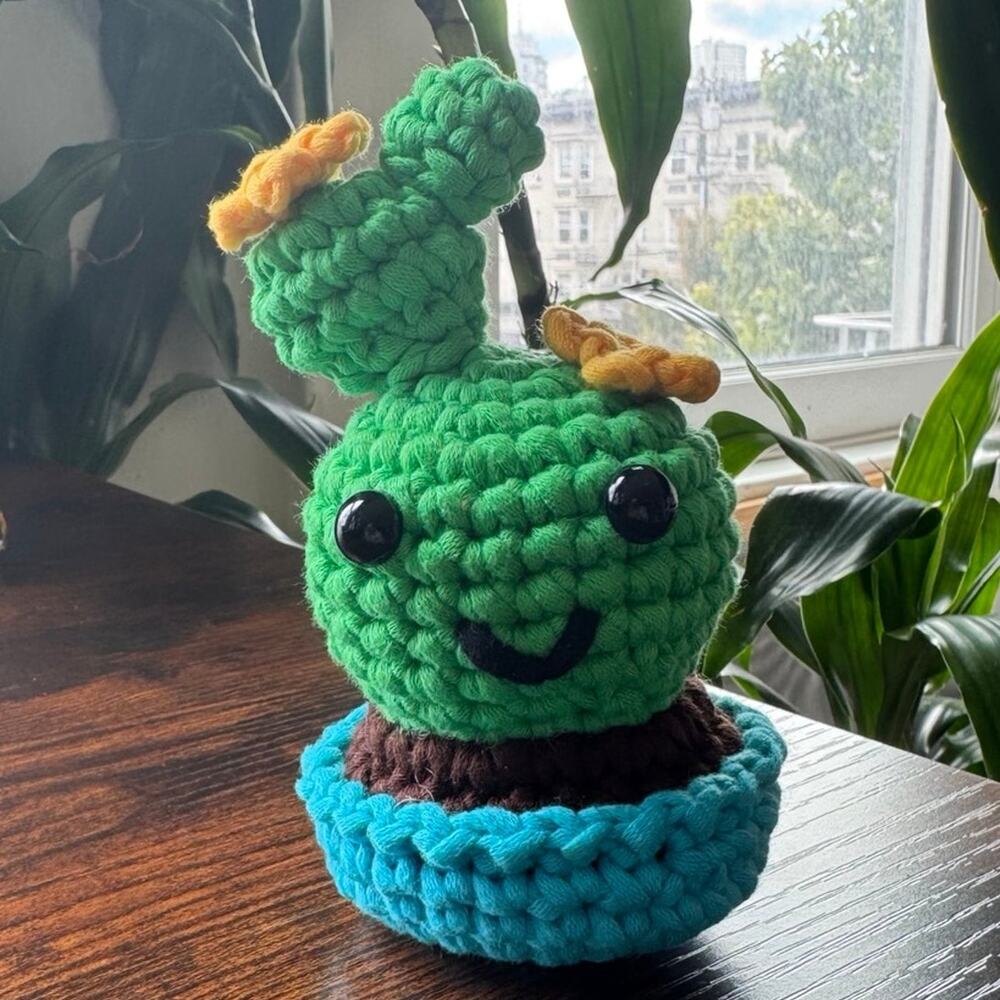 *Pre-Made Plushie* Woobles Sidney the Prickly Pear Cactus Crochet Succulent- mod